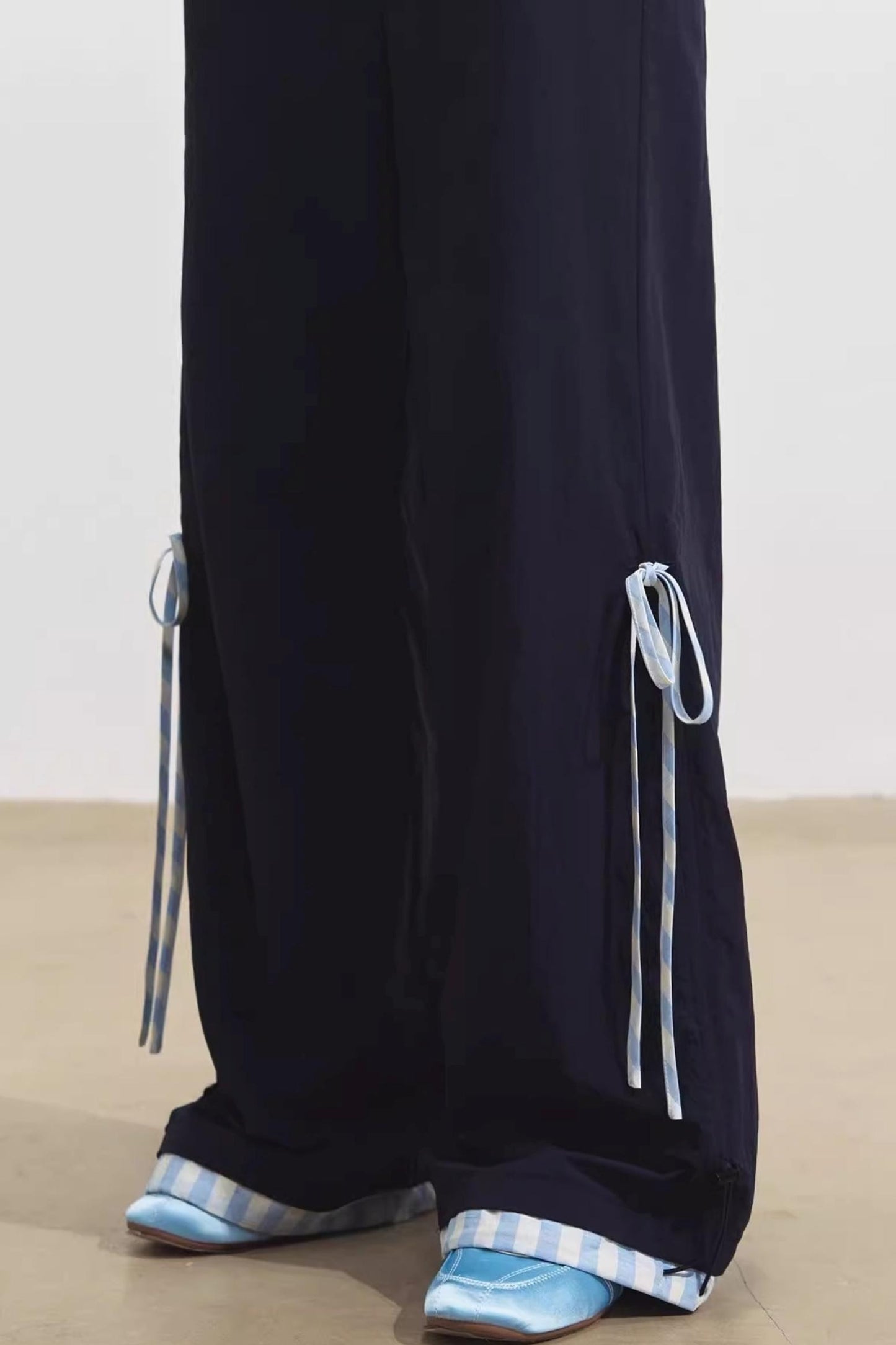 Floral Patchwork Plaid Trousers