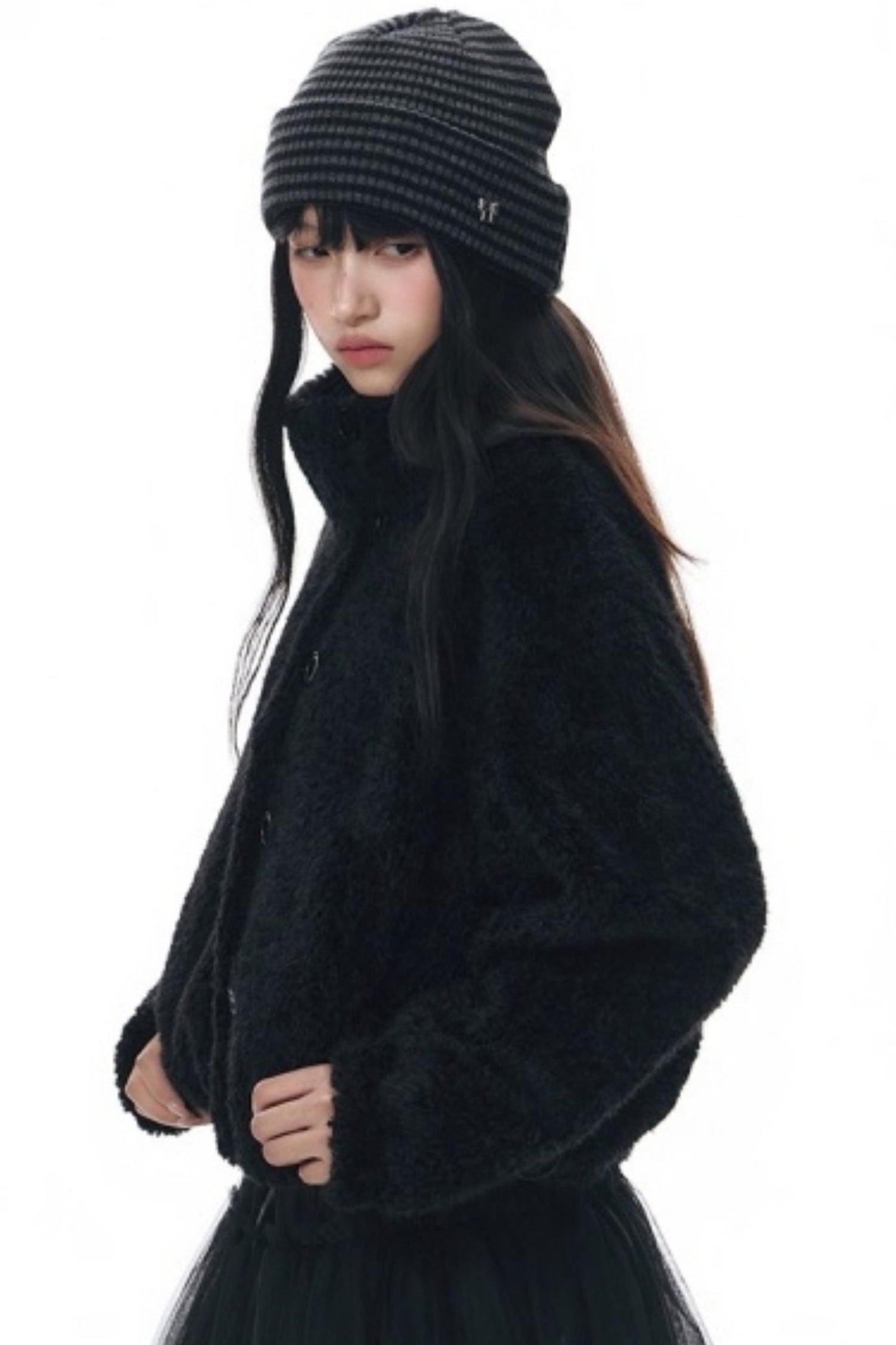 Polka Dot Woolen Reversible Jacket