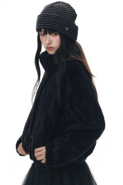 Polka Dot Woolen Reversible Jacket