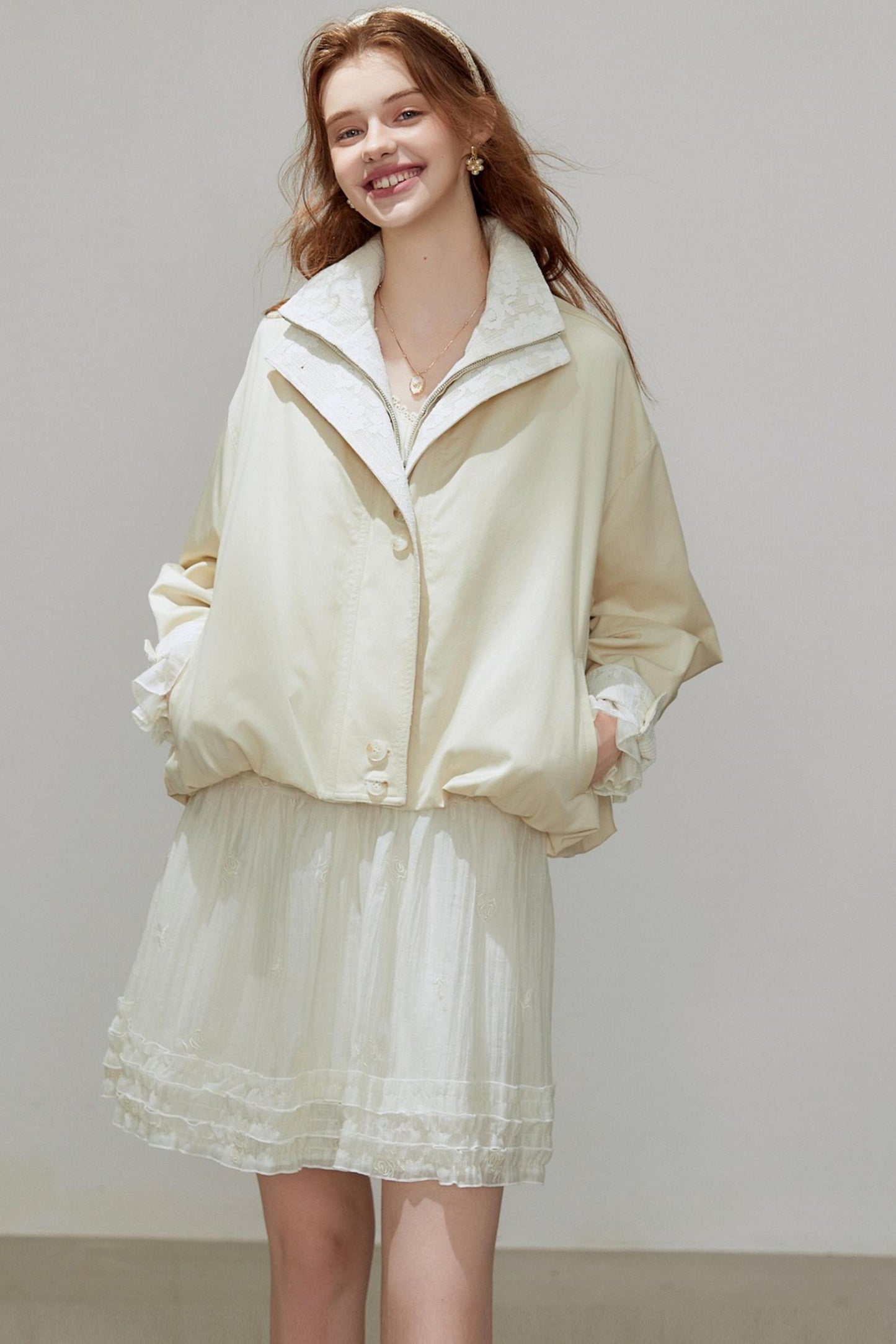 Lace Autumn Trench Coat