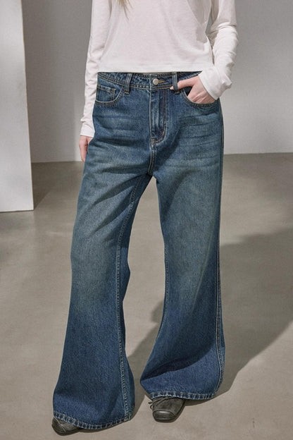 Embroidered Flared Denim Pants