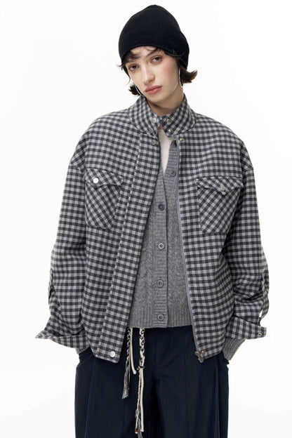 Gray Wool Knitted Cardigan