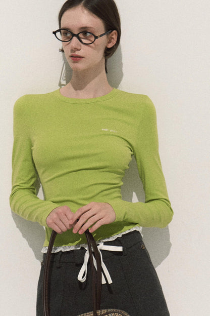 Slim Lace Long Sleeve T-shirt