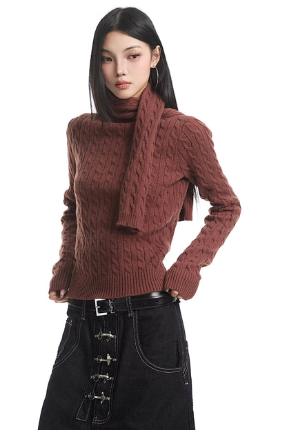 레트로 하이넥 니트 스웨터