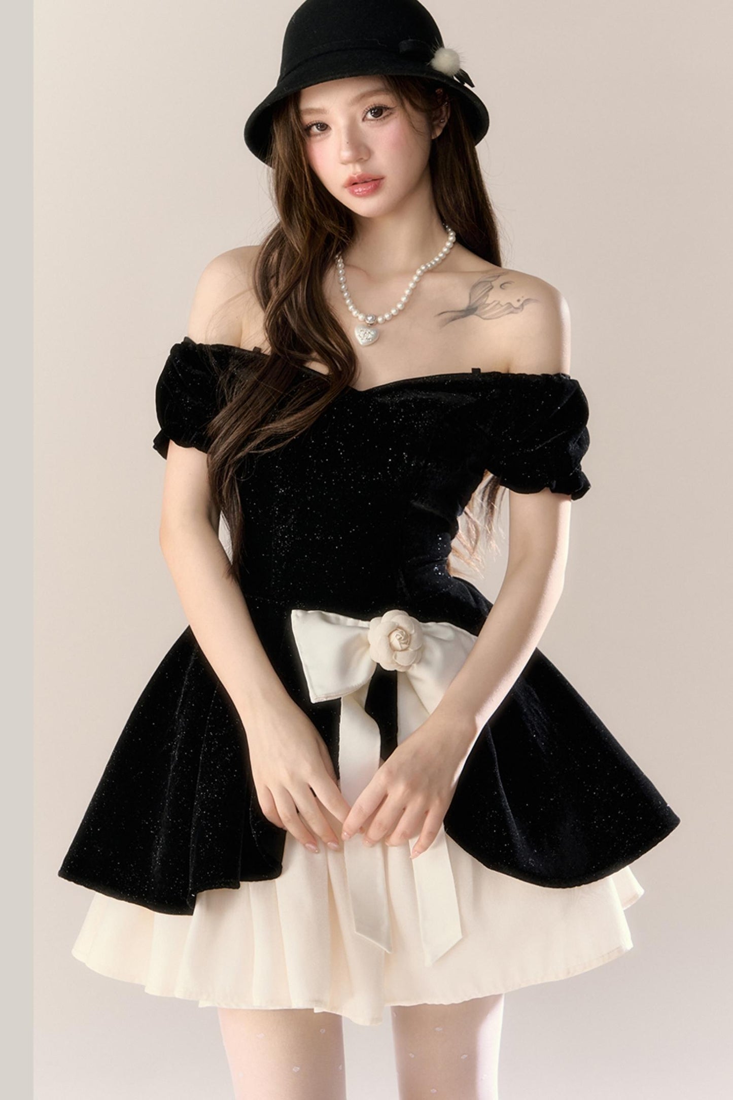 Midnight Camellia Dress