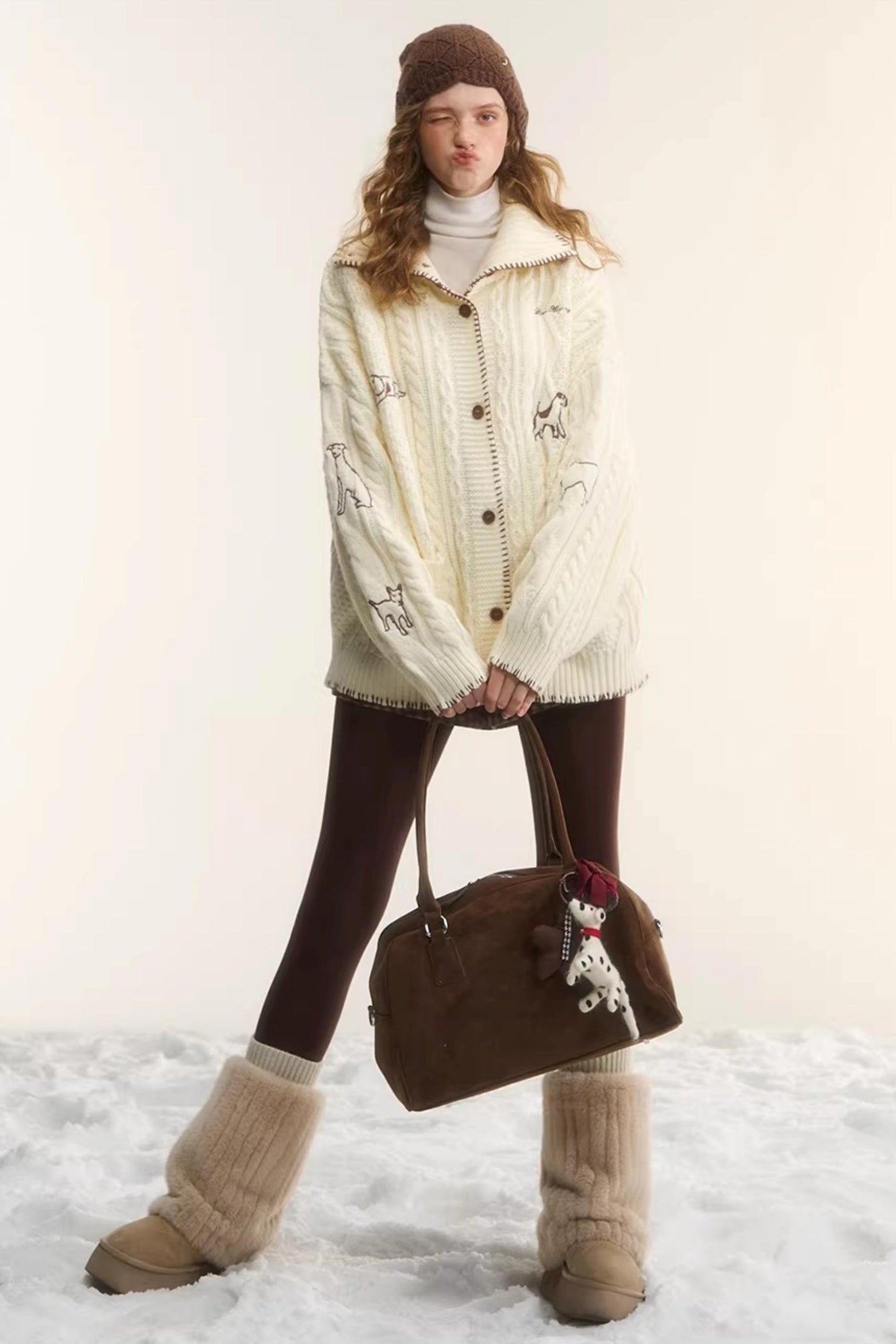 First Snow Embroidered Knit Jacket