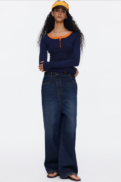 Lyocell Tencel Farbblock-Sweater