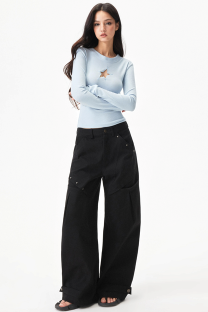 Star Rivet Deconstructed Pants