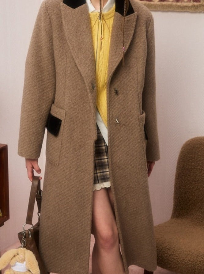 Tweed Coat -Jacke mit Doppelgesicht