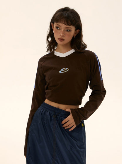 American retro street long-sleeved T-shirt