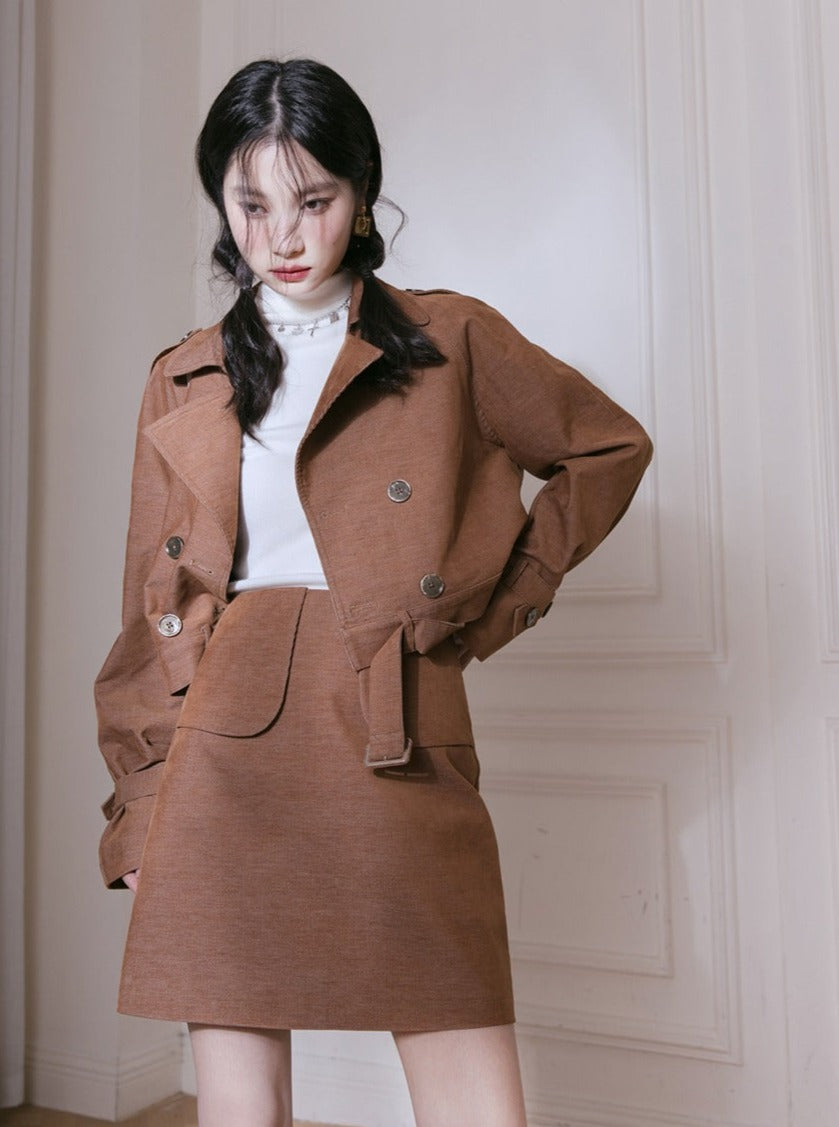 button trench jacket