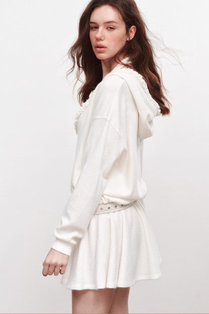 V-Neck Long Sleeve Ruffled Dress