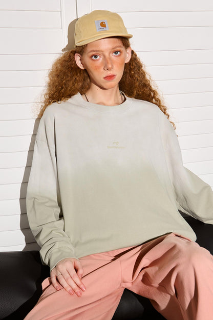 Gewaschenes Gradient Langarmshirt 