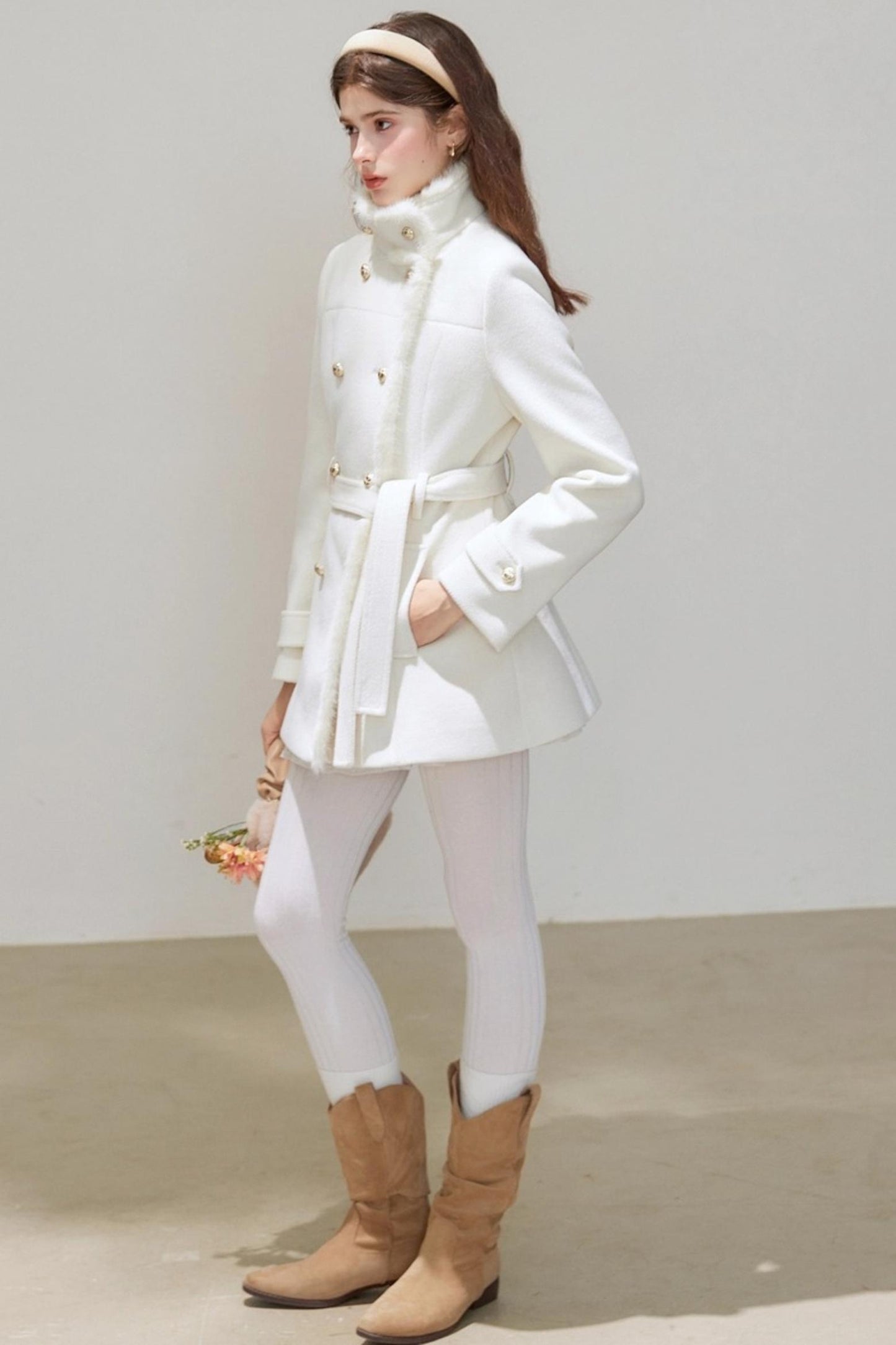 Winter Woolen Waist Slimming Coat