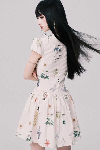 Floral Doll Neck Dress