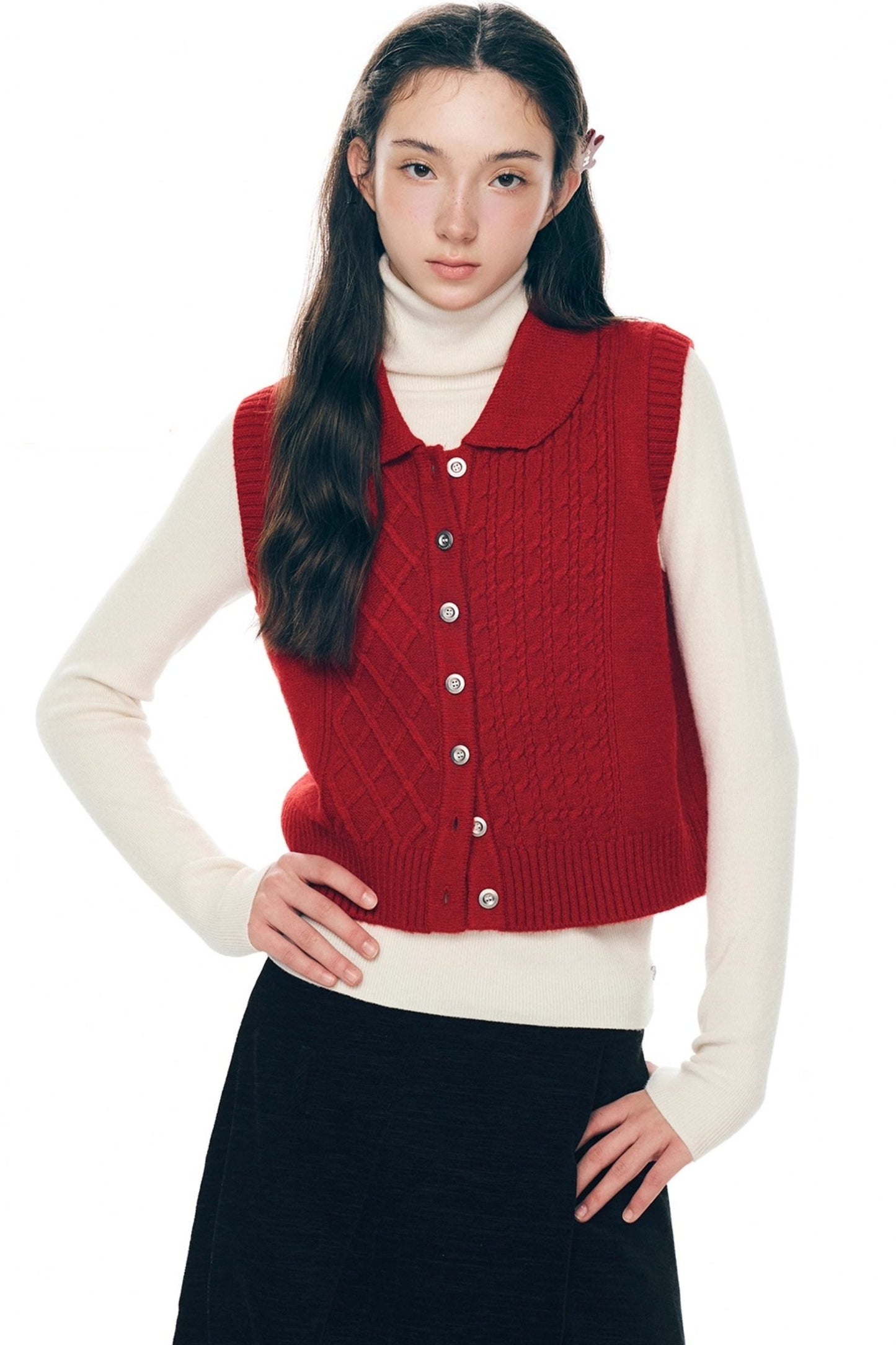 Love Color Notes Knitted Vest Jacket