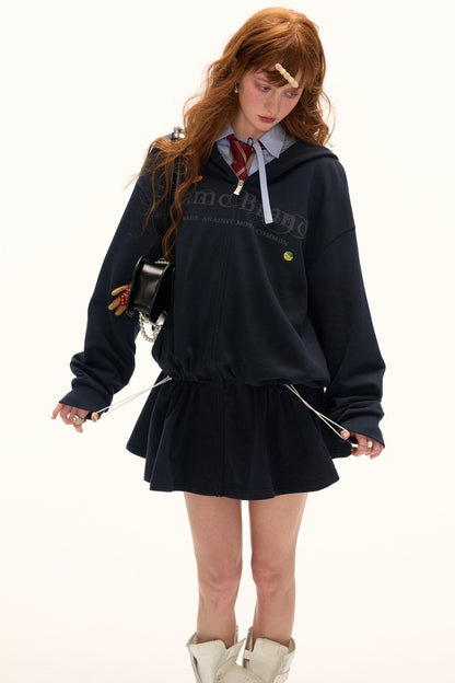 Autumn Logo Hooded Zipper Dress