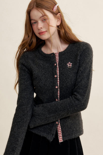 Vintage Checkered Cardigan