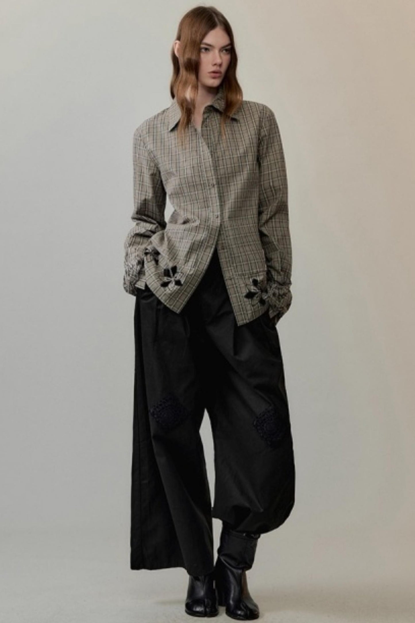 Lace Floral Embroidery Shirt Set-Up