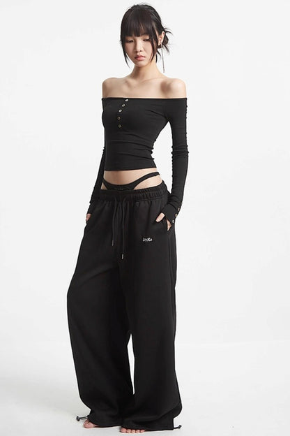 One-Shoulder Long Sleeve T-Shirt