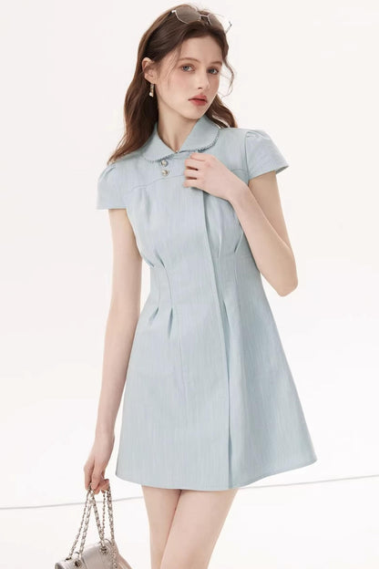Feminine Faux Denim Dress