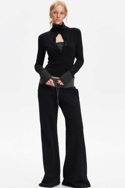 Henry Collar Knitted Top