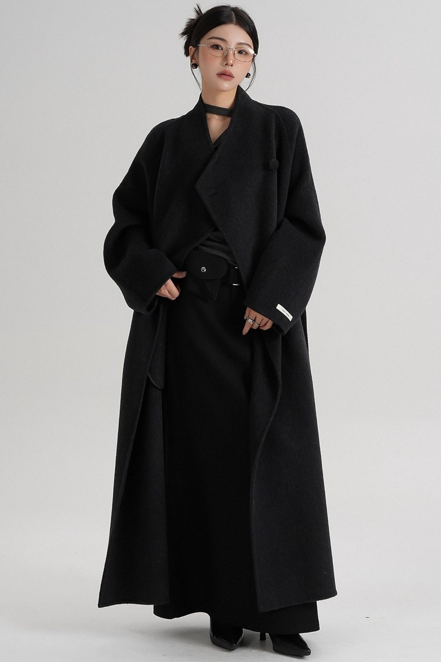 Cross-Body Wool Coat