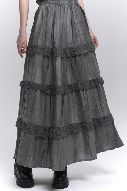 Gray Halter Skirt Top Set-Up