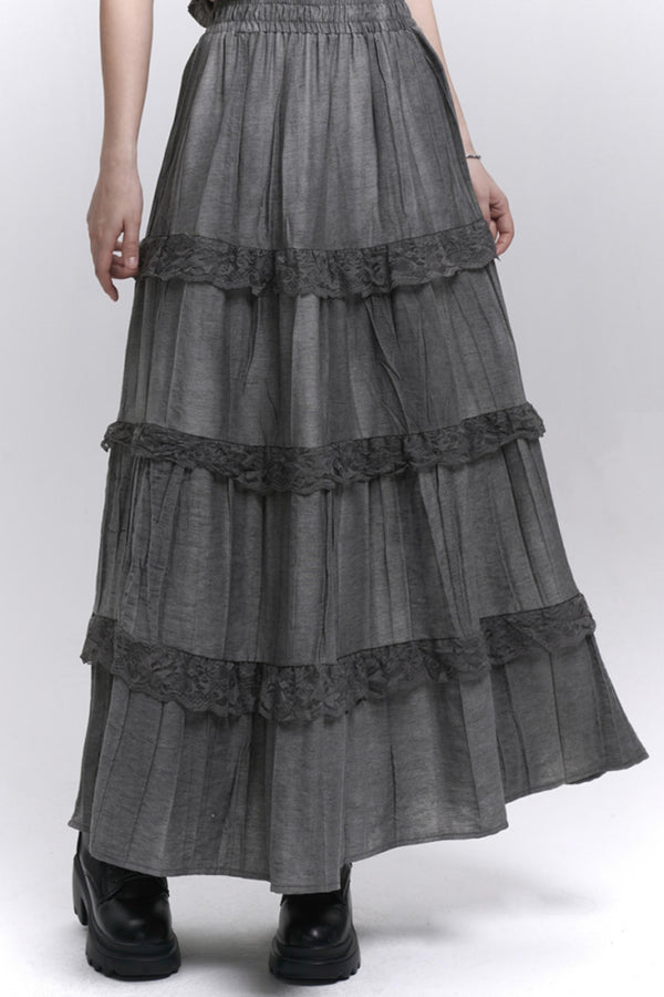 Gray Halter Skirt Top Set-Up