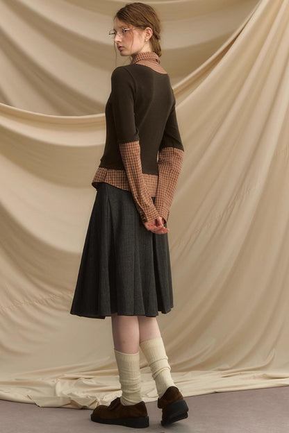 Bow Tie Plaid Slim Shirt