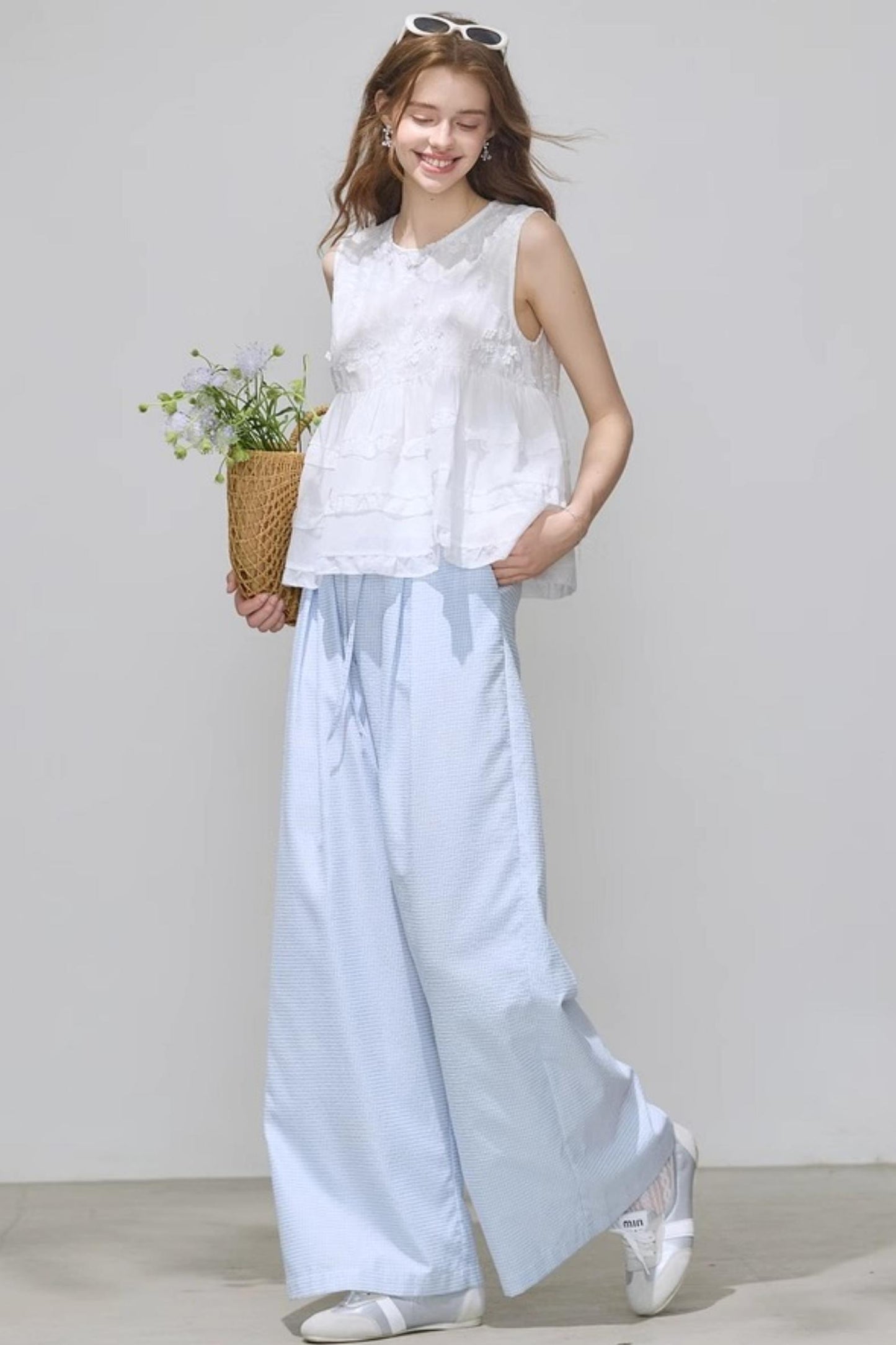 Summer White Embroidered Top