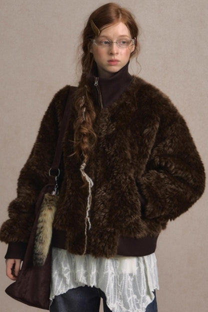 Thickened Lambswool Suede Jacket