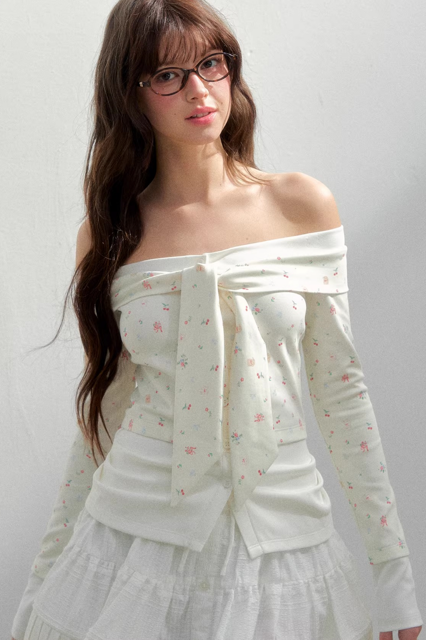 Bright Cherry Tie-Up Blouse