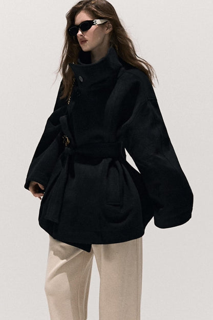 Basic Wool High-Waisted Wide-Leg Trousers