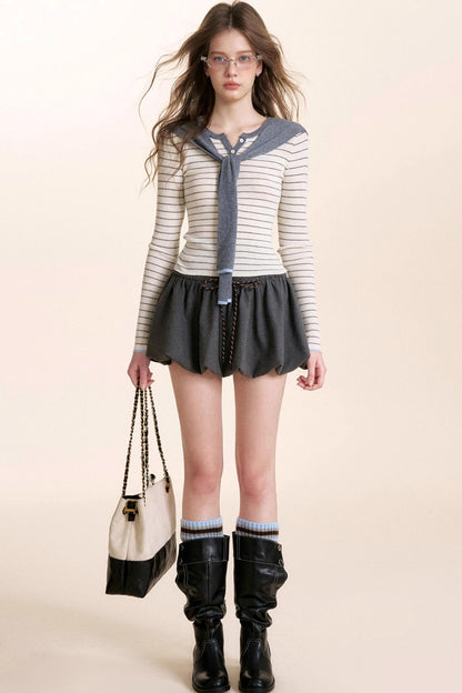 Navycore Wool Blend Knit Top