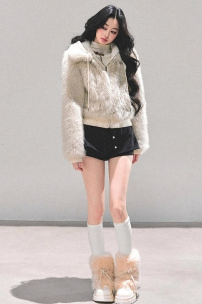Hooded Fur Winter Coat