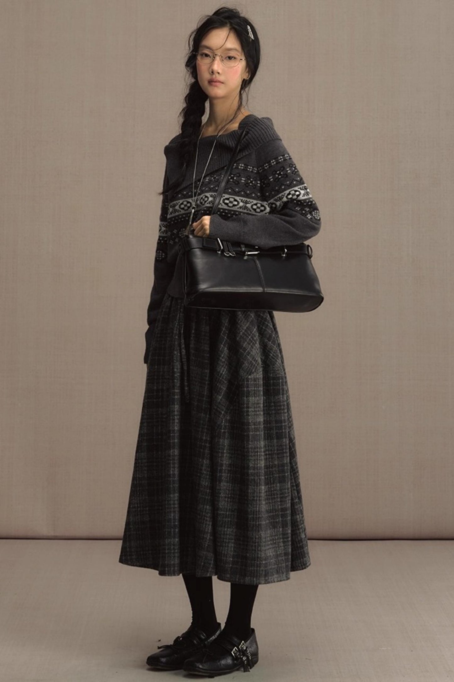 Nordic Preppy Style Fair Isle Sweater