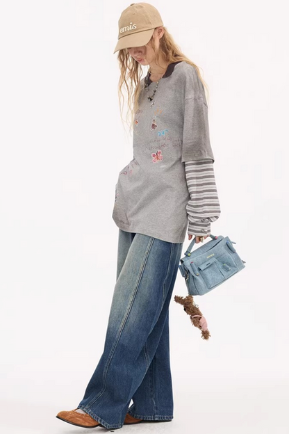 Cartoon Print Retro Sweater