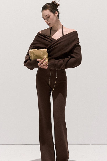 Basic Wool High-Waisted Wide-Leg Trousers