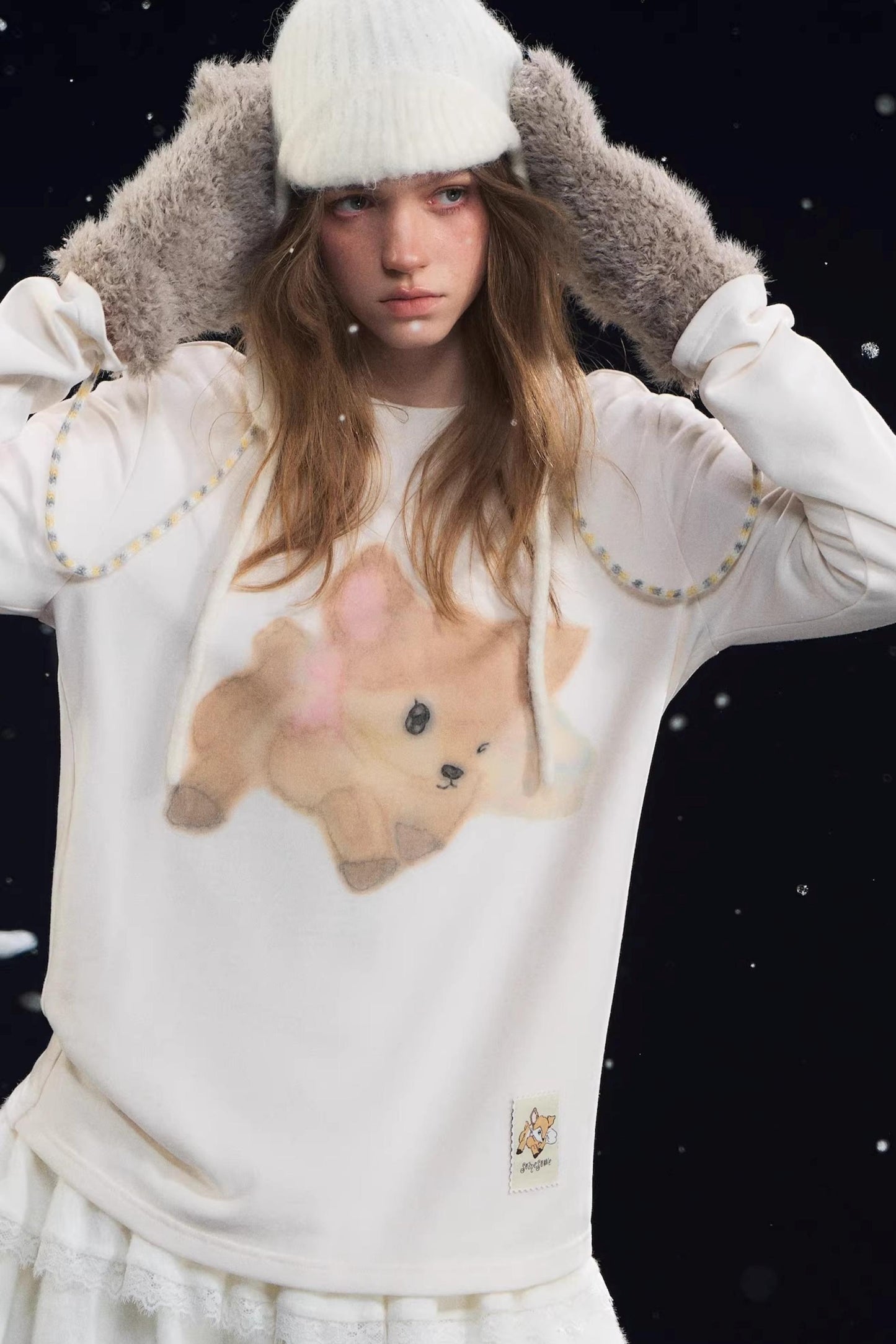 Little Deer Fluffy Blouse Top