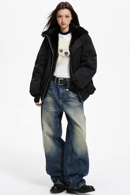 Winter Plush Fur Down Jacket