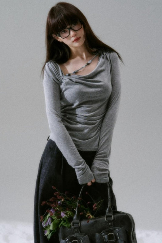 Lyocell Wool Beaded T-Shirt