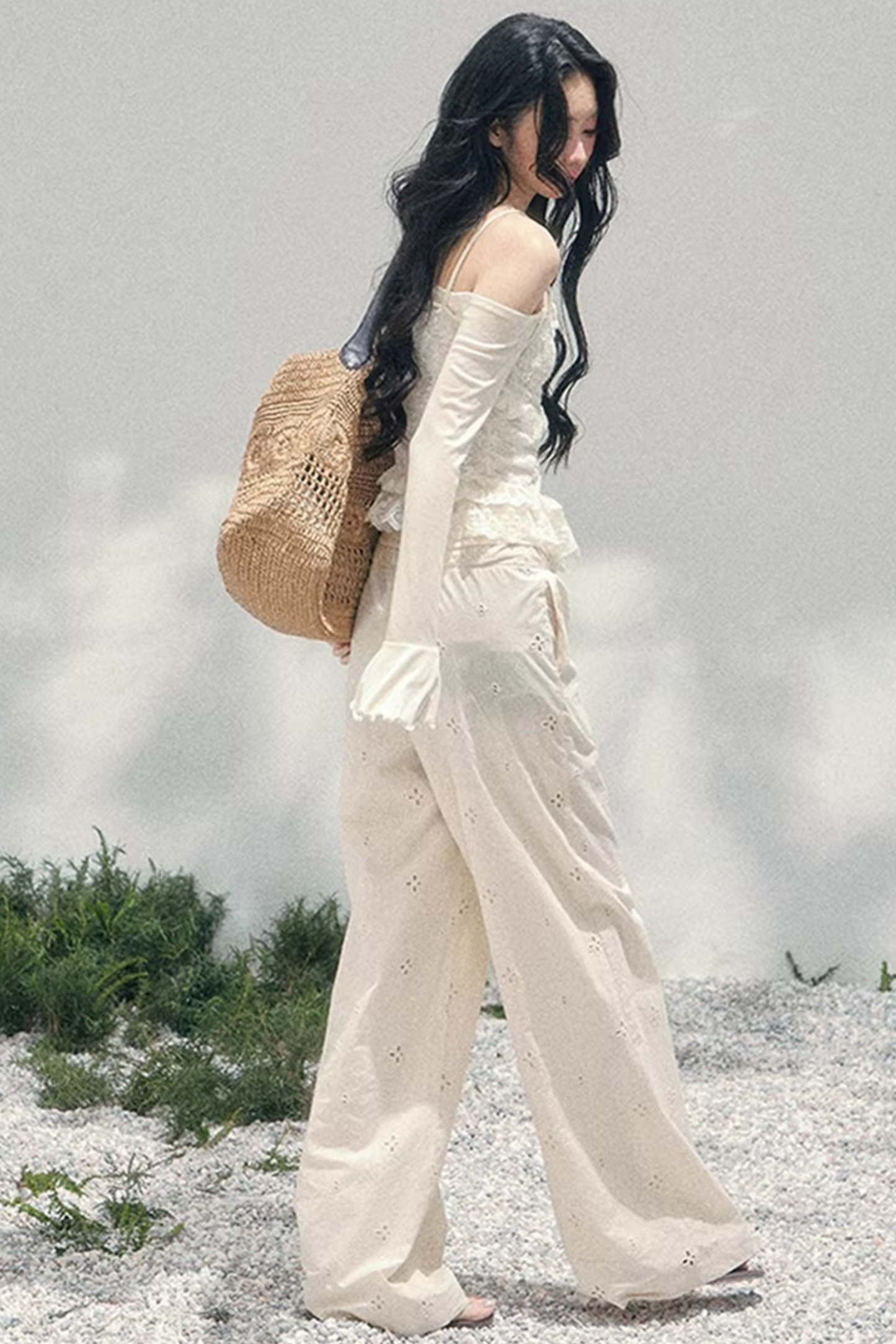 Lace Draped Two-Piece Top