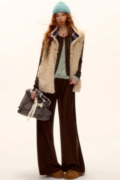 Blue Check Reversible Plaid Vest