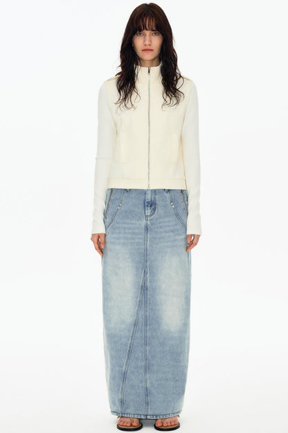 Vintage Washed Denim Skirt