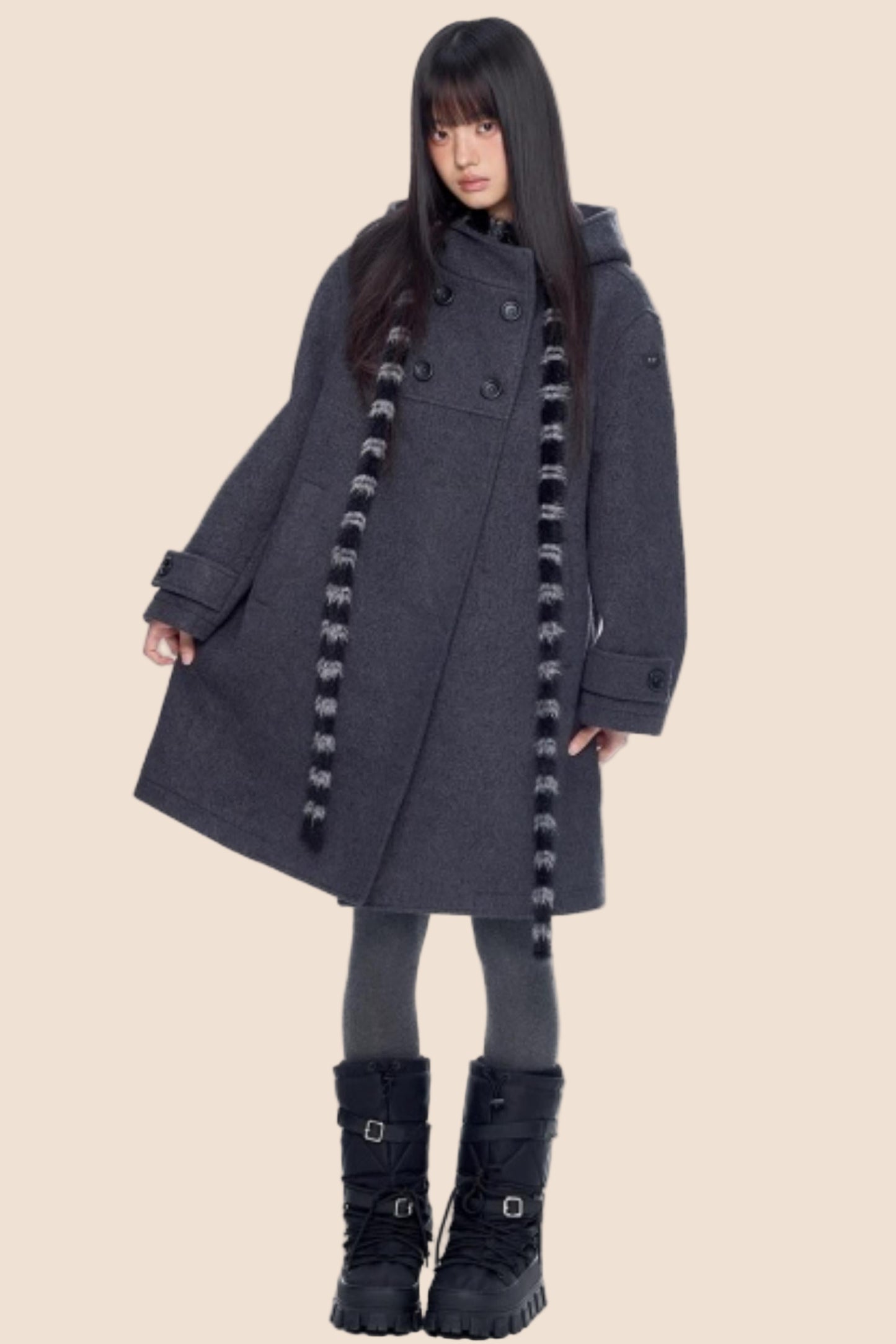 Retro Hooded Woolen Coat