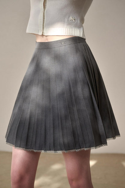 Gray Pleated Skirt