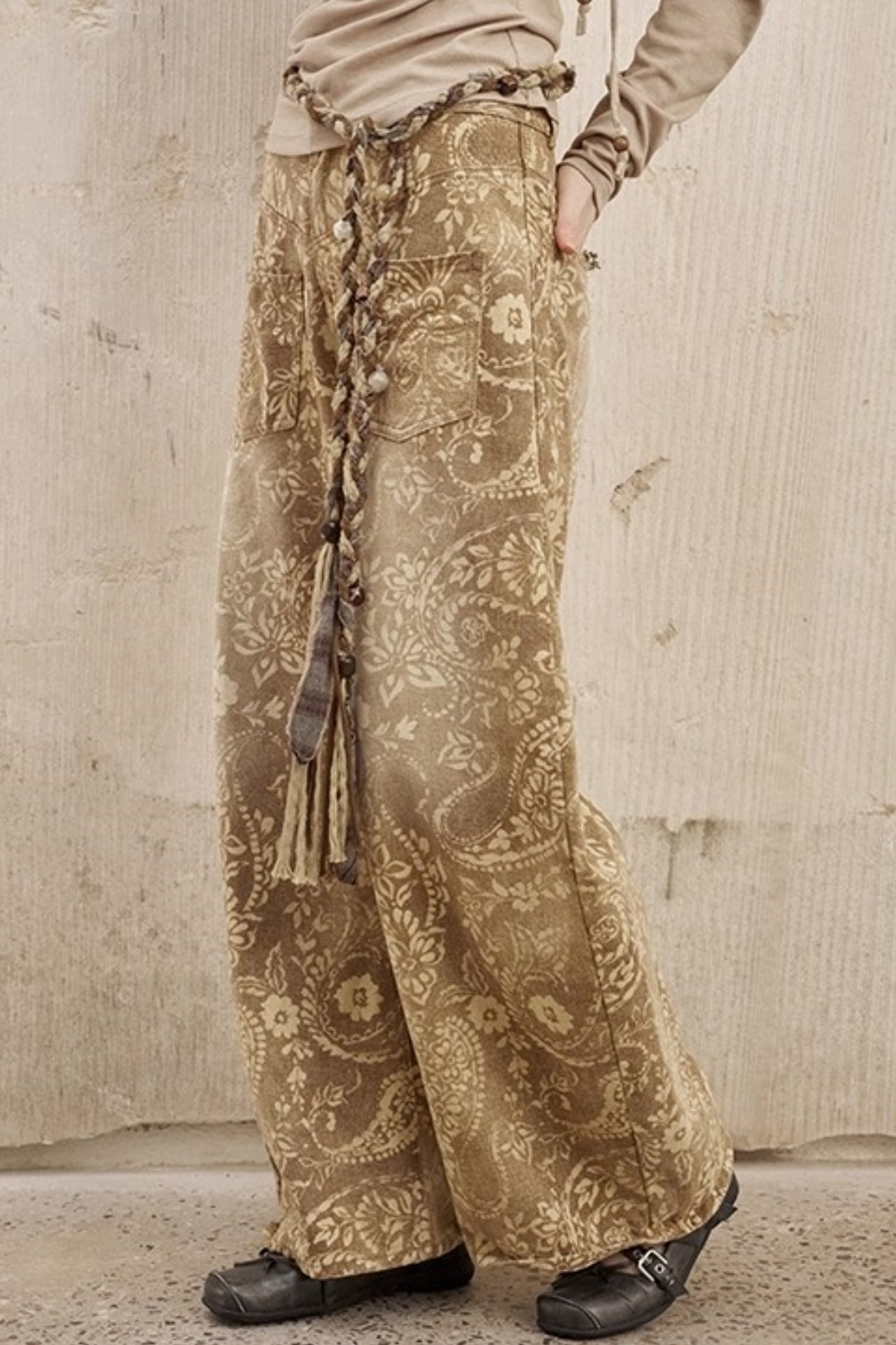 Vintage Flower Straight Jeans