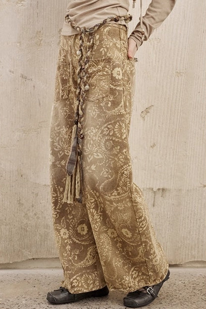 Vintage Flower Straight Jeans