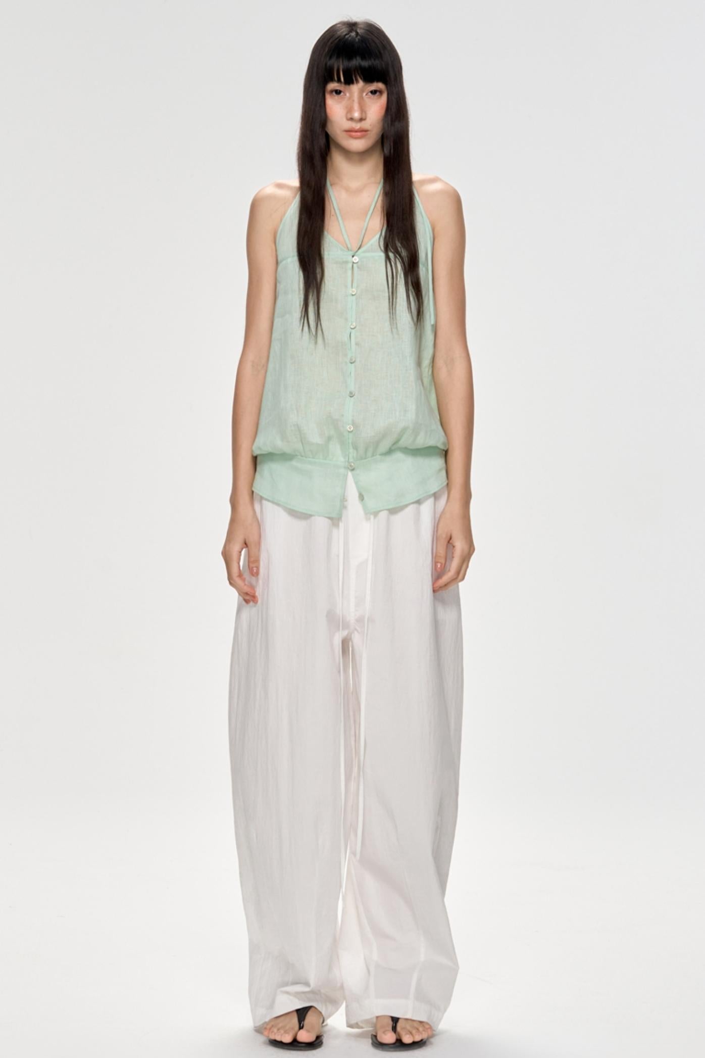 Backless Plaid Tank Top